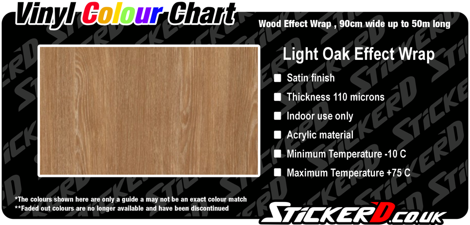 Light Oak Effect Wrap, Satin Finish, 90cm Wide